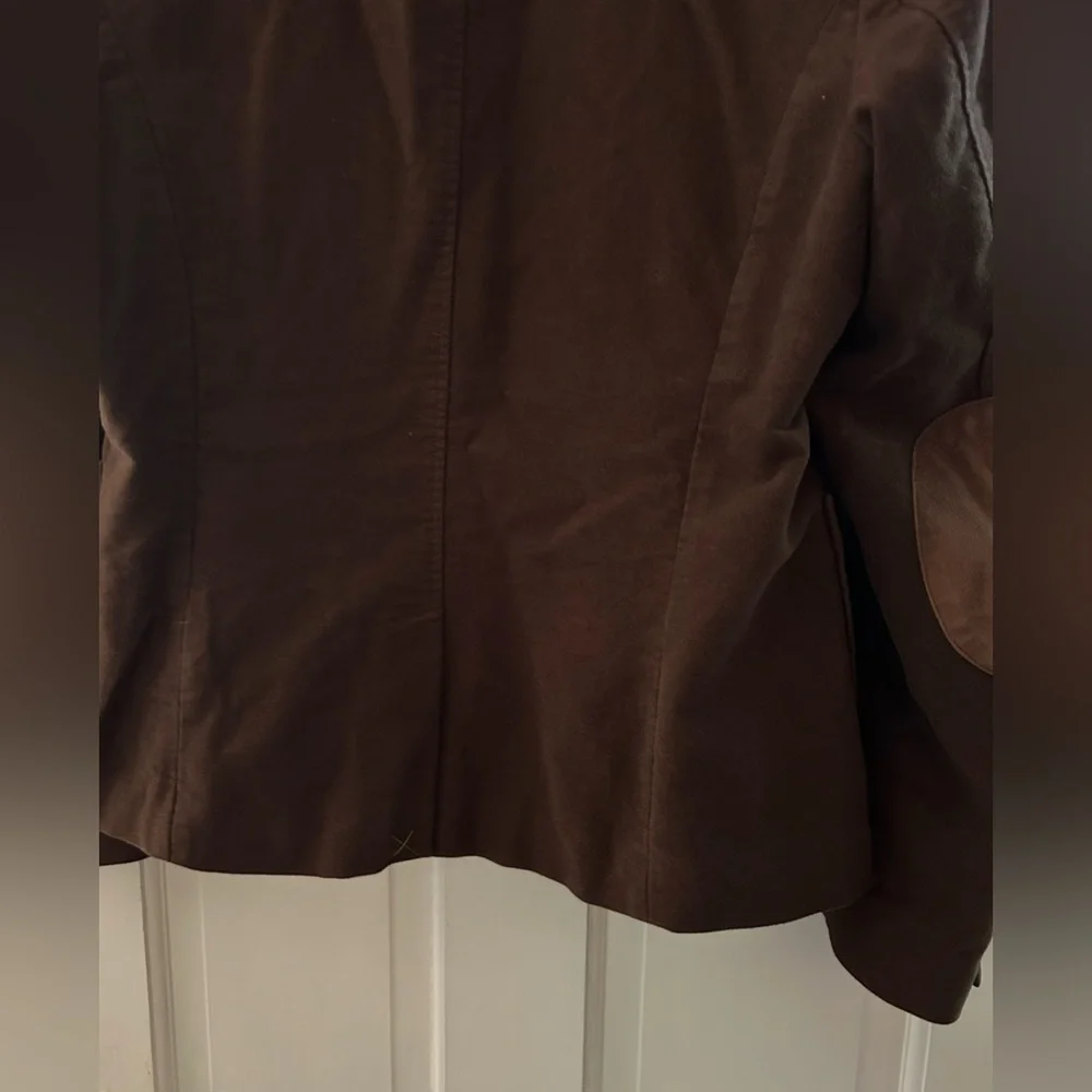British Boden Faux Suede Rich Brown Blazer Autumn Jacket UK 18 US 14 Excellent - Picture 6 of 7